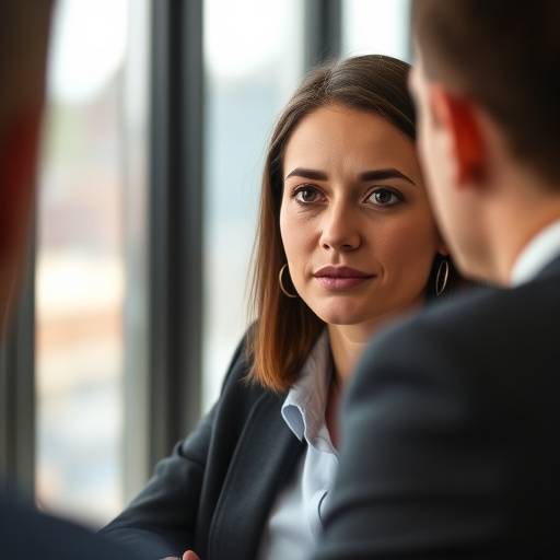 Zelfverzekerde kandidaat in sollicitatiegesprek